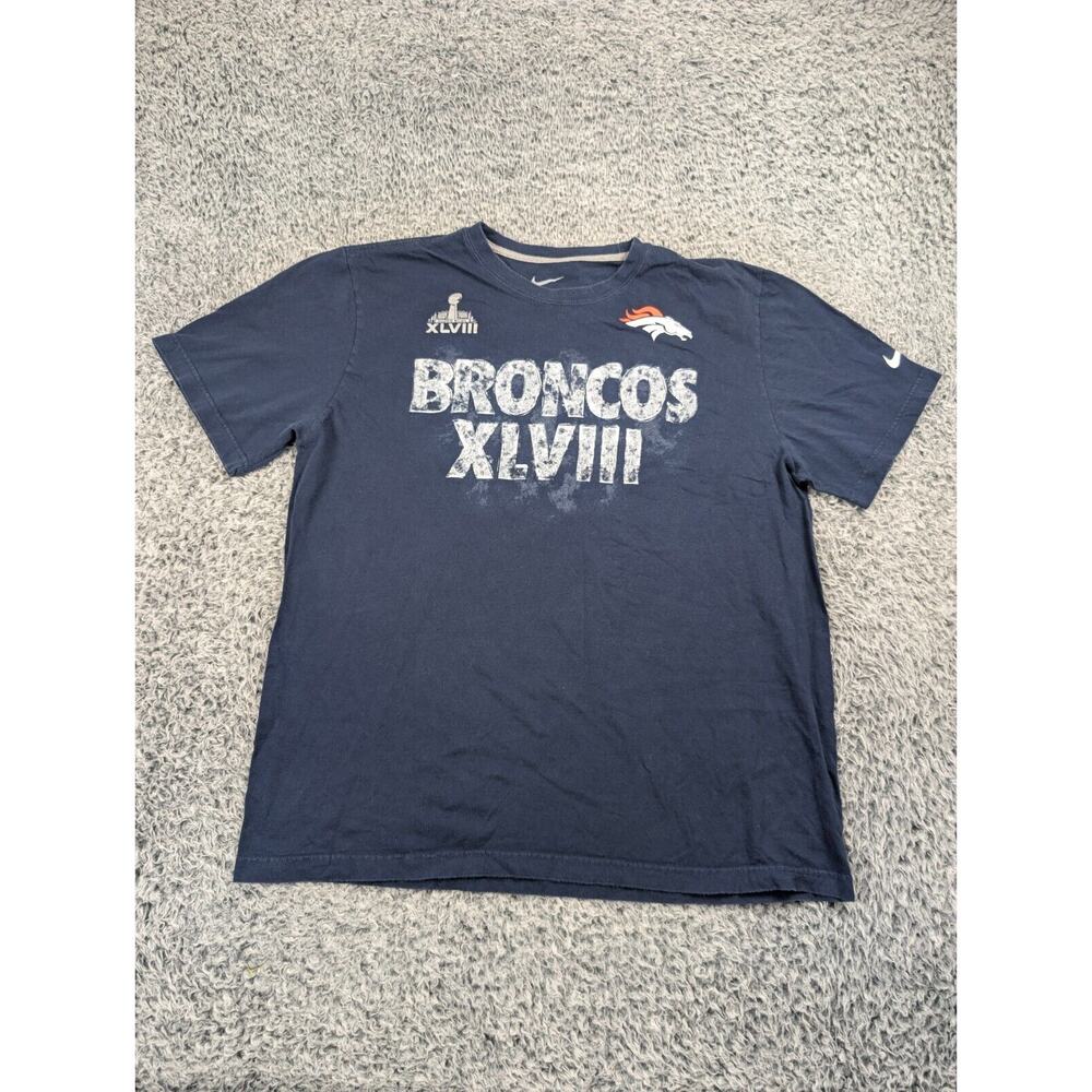 Denver Broncos Shirt Men Extra Large Blue NFL XLVII Superbowl Nike Graphic Tee - Picture 1 of 6